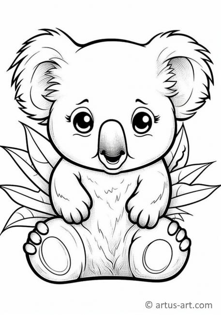 Pagina de colorat cu Koala